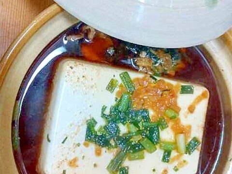 絹豆腐鍋/小ねぎ豚こま刻み生姜醤油漬け